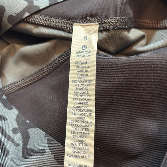 Lululemon Hot To Street Biggie Brushed Animal Coal Black Leggings sz 8 - Picture 7 of 11